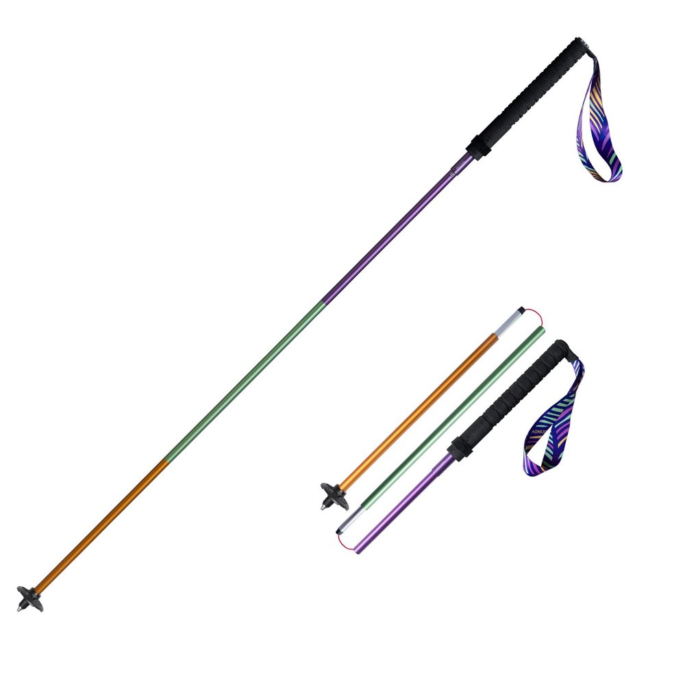 3 Section Trekking Poles Lightweight Aluminium Walking Poles Adjustable Trekking Sticks Collapsible Sticks 2pcs (Gold, 120cm/47.2inch)
