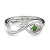 Custom Angel Wings Infinity Promise Rings 925 Sterling Silver "Forever&Always" Personalized Birthstone Rings Wedding Engagement Bands Valentine Day Birthday Gifts For Women Mom Her Mother Grandmom Girlfriends view 2
