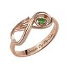 Custom Angel Wings Infinity Promise Rings 925 Sterling Silver "Forever&Always" Personalized Birthstone Rings Wedding Engagement Bands Valentine Day Birthday Gifts For Women Mom Her Mother Grandmom Girlfriends view 4