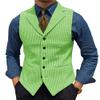 Ceehuteey Men's Suit Vests Leisure Wool Tweed Plaid Waistcoat Slim Fit(Beige,Small) view 2