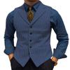 Ceehuteey Men's Suit Vests Leisure Wool Tweed Plaid Waistcoat Slim Fit(Blue,Small) view 1