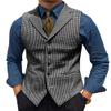 Ceehuteey Men's Suit Vests Leisure Wool Tweed Plaid Waistcoat Slim Fit(Brown,X-Large) view 2