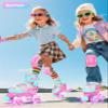 Sportneer Kids Roller Skates: 4 Size Adjustable Quad Skates with Light Up Wheels for 5-8 8-12 Girls Boys Toddlers Beginners, Birthday Gift Skates with Protective Gear Set for Outdoor Indoor view 2