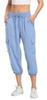 MISS MOLY Women's 2025 Cargo Capris Travel Pants Summer Cropped Loose Harem Pants Sweatpants Joggers with Pockets Sky Blue XS view 2