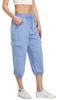 MISS MOLY Women's 2025 Cargo Capris Travel Pants Summer Cropped Loose Harem Pants Sweatpants Joggers with Pockets Sky Blue XS view 4