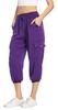 MISS MOLY Women's 2025 Cargo Capris Travel Pants Summer Cropped Loose Harem Pants Sweatpants Joggers with Pockets Purple XS view 4