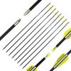Spine 350 Arrow 25 Inch Arrow Target Practice Arrow Hunting Arrow Carbon Arrows Compound Bow Recurve Bow Adult Youth Archery Indoor Outdoor Shooting Bullet Tip 12pc view 3