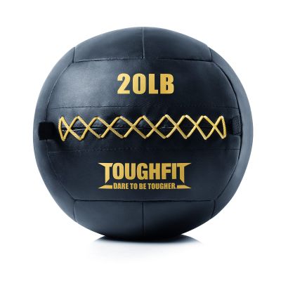 ToughFit Soft Wall Ball - Black Medicine Ball for Cardio Fitness Exercise - Weighted Med Ball for Strength and Conditioning Exercises, Cross Training Lunge, and Partner Toss (20LB)