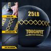 ToughFit Soft Wall Ball - Black Medicine Ball for Cardio Fitness Exercise - Weighted Med Ball for Strength and Conditioning Exercises, Cross Training Lunge, and Partner Toss (20LB) view 3