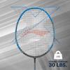 Li-Ning 3D Calibar X Combat Carbon Graphite Badminton Strung Racquet (85 Grams, 30 Lbs String Tension) and Full Cover (Charcoal/Blue) view 2