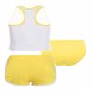 Nikiikoo Kids Girls 3Pcs Active Sports Suit Racer Back Crop Top with Swim Boyshorts Tankini Swimsuit White 4 Years view 4