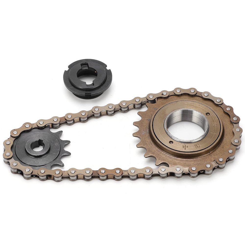 Alomejor Bicycle Chain Set, 22T Rear Freewheel with 38 Links Chain and 13T Sprocket Kit for Custom Bike Modification, Motorcycle Repair, Urban Commuting