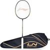 Li-Ning 3D Calibar X Combat Carbon Graphite Strung Badminton Racquet, 85 Grams, 30 Lbs String Tension and Free Full Cover(Black/Lime) view 1
