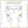 Hicarer 3 Pcs Halloween Rhinestone Leaf Headband Metal Elf Ears Fairy Costume Crown Princess Cosplay for Women(Silver) view 2