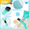 Shappy Pool Float Storage Bag Large Adjustable Hanging Swimming Pool Net Bag Beach Accessories Mesh Organizer for Swimming Ring, Inflatables, Beach Balls, Toys, Supplies(Blue-green) view 3