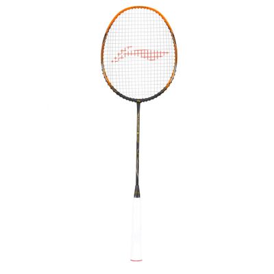 Li-Ning 3D Calibar X Drive Carbon Graphite Strung Badminton Racquet, 82 Grams, 30 Lbs String Tension and Free Full cover(Dark Grey/Gold)