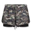 ebossy Mens Elastic Waist Drawstring 2 in 1 Qucik-Drying Gym Workout Trainning Shorts with Lining and Pockets (Medium,Camo Green) view 1