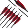 RUOERSI 30 inch Carbon Arrows for Archery 500 Spine Feather Arrow Hunting Targeting Practice Arrows with 4 inch Turkey Feather Fletching Removable Tips for Compound Bow Recurve Bow (24pcs) view 2