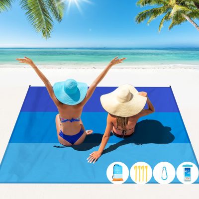 Famstar Beach Blanket Oversized Extra Large 10'X 9',Waterproof Sandproof Beach Blanket 2-8 Adults Lightweight Durable for Travel Camping Hiking Picnic