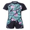 YONGHS Kids Girls 2-Piece Rash Guards Swimsuit Printed Bathing Suits Swimwear Tank Top and Shorts Outfits Summer Lily Pink 8 Years view 1