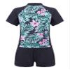 YONGHS Kids Girls 2-Piece Rash Guards Swimsuit Printed Bathing Suits Swimwear Tank Top and Shorts Outfits Summer Lily Pink 8 Years view 2