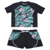 YONGHS Kids Girls 2-Piece Rash Guards Swimsuit Printed Bathing Suits Swimwear Tank Top and Shorts Outfits Summer Lily Pink 8 Years view 3