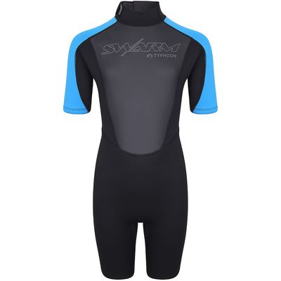 Typhoon Swarm3 Boys 3/2mm Shorty Wetsuit - Black/Blue 250992 M