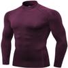 Men's Compression Shirts Long Sleeve Athletic Workout Tops Gym Undershirts Active Sports Baselayers Wine view 1