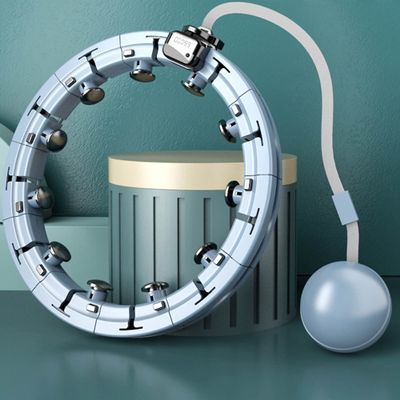 Intelligent Magnetic Therapy Hula Hoop, Adjustable Size with Digital Counter Adult and Youth Fitness Circle, Home Exercise Massage Circle/Blue/L