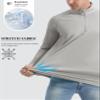 1/4 Zip Shirts Men Quick Dry Sun Protective Quarter Zip Shirt Fishing Shirts Rash Guard Shirt Long Sleeve Shirts Light Grey view 3