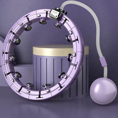 Intelligent Magnetic Therapy Hula Hoop, Adjustable Size with Digital Counter Adult and Youth Fitness Circle, Home Exercise Massage Circle/Purple/L