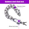 WXYZ Keyed Padlocks Heavy-Duty Stainless Steel Chain Lock, Waterproof and Rustproof Bicycle Lock, Bicycle, Warehouse, Outdoor Lock (Color : 1m) view 3