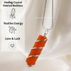 Amazing Gemstone Carnelian Crystal Necklace, Crystals and Healing Stones Silver Chain Real Carnelian Necklace for Women, Wire Wrapped Spiral Pencil Point view 2