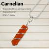 Amazing Gemstone Carnelian Crystal Necklace, Crystals and Healing Stones Silver Chain Real Carnelian Necklace for Women, Wire Wrapped Spiral Pencil Point view 4
