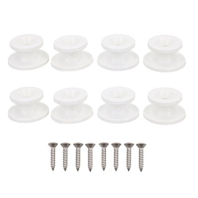 AB Tools 8 Pack OEM White Boat Cover Sprayhood Button Tie Down Hook Stainless Screws
