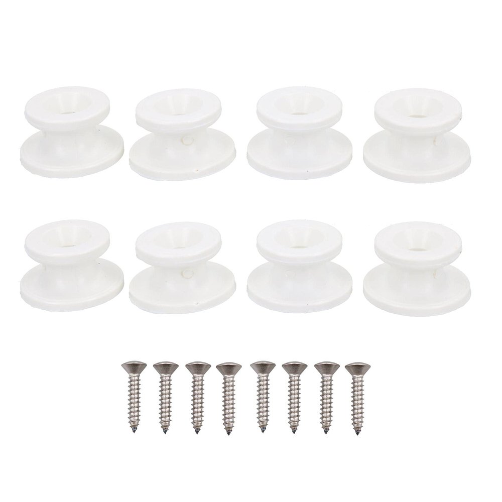 AB Tools 8 Pack OEM White Boat Cover Sprayhood Button Tie Down Hook Stainless Screws