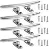 VEITHI Boat Cleats Dock Cleats 8 inch 316 Stainless Steel, Boat Dock Cleats Open Base Flat Top, Boat Cleat Marine Cleats with Hardware, Rope Cleat for Boat/Dock Tie Cleat/Deck/Nautical Decor (4 Pack) view 1