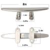 VEITHI Boat Cleats Dock Cleats 8 inch 316 Stainless Steel, Boat Dock Cleats Open Base Flat Top, Boat Cleat Marine Cleats with Hardware, Rope Cleat for Boat/Dock Tie Cleat/Deck/Nautical Decor (4 Pack) view 2