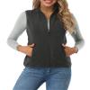 Fuinloth Women's Fleece Vest, Polar Soft Sleeveless Classic Fit with Zip up Pockets Charcoal XX-Large view 1