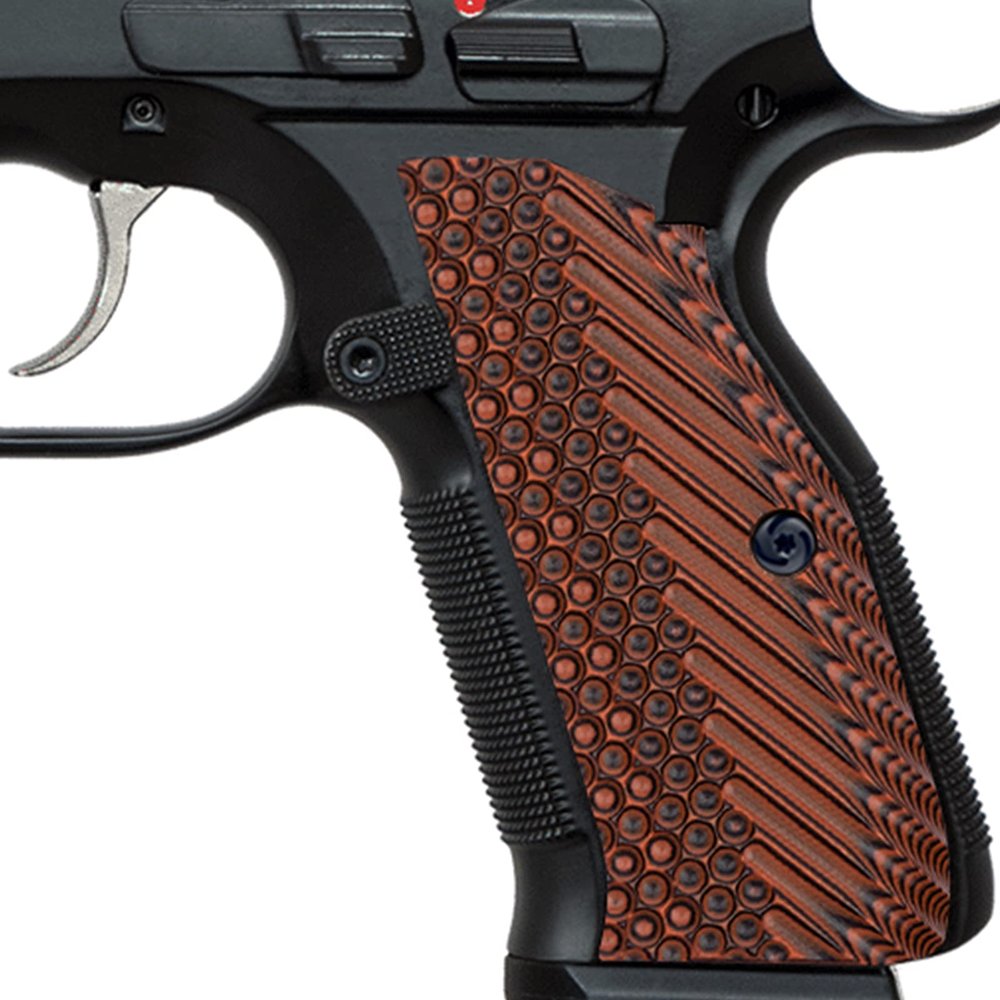 Guuun G10 Grips for CZ Shadow 2 Tactical CZ-75 Slim Palm OPS Tactical Texture - Orange/Black