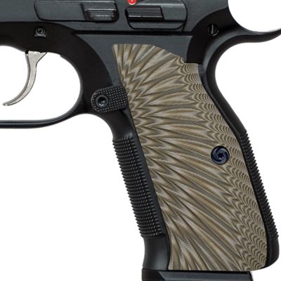 Guuun G10 Grips for CZ Shadow 2 Tactical CZ-75 Slim Palm Sunburst Texture - OD Green