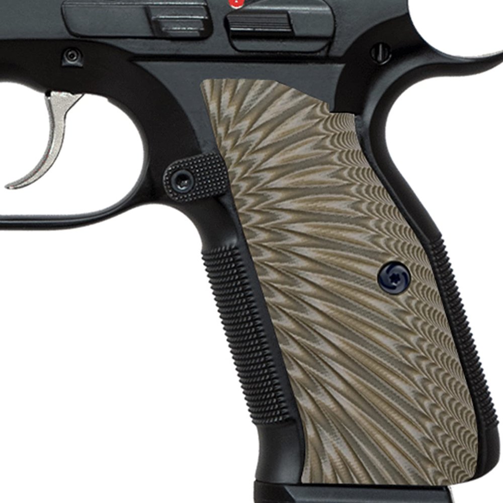 Guuun G10 Grips for CZ Shadow 2 Tactical CZ-75 Slim Palm Sunburst Texture - OD Green