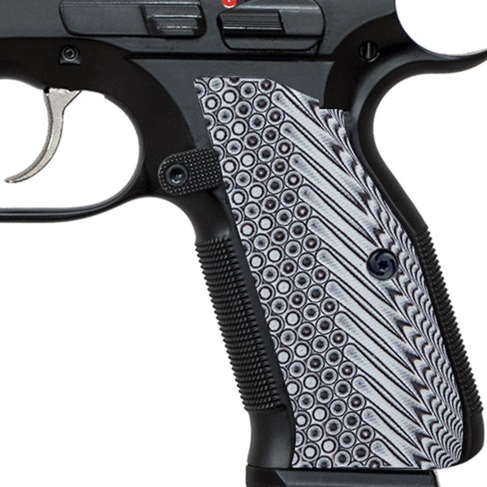 Guuun G10 Grips for CZ Shadow 2 Tactical CZ-75 Slim Palm OPS Tactical Texture - White/Black