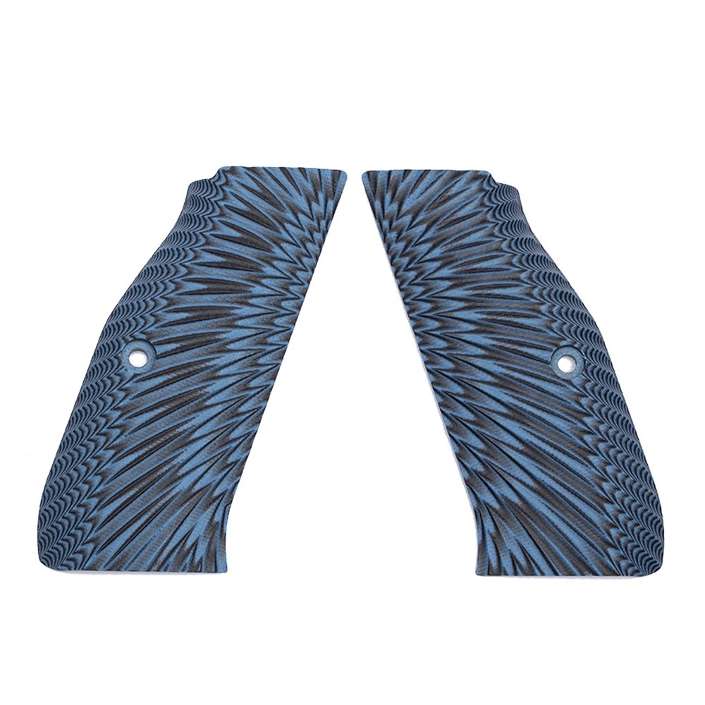 Guuun G10 Grips for CZ Shadow 2 Tactical CZ-75 Slim Palm Sunburst Texture - Blue/Black