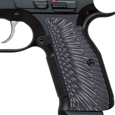 Guuun G10 Grips for CZ Shadow 2 Tactical CZ-75 Slim Palm Sunburst Texture - Gray/Black