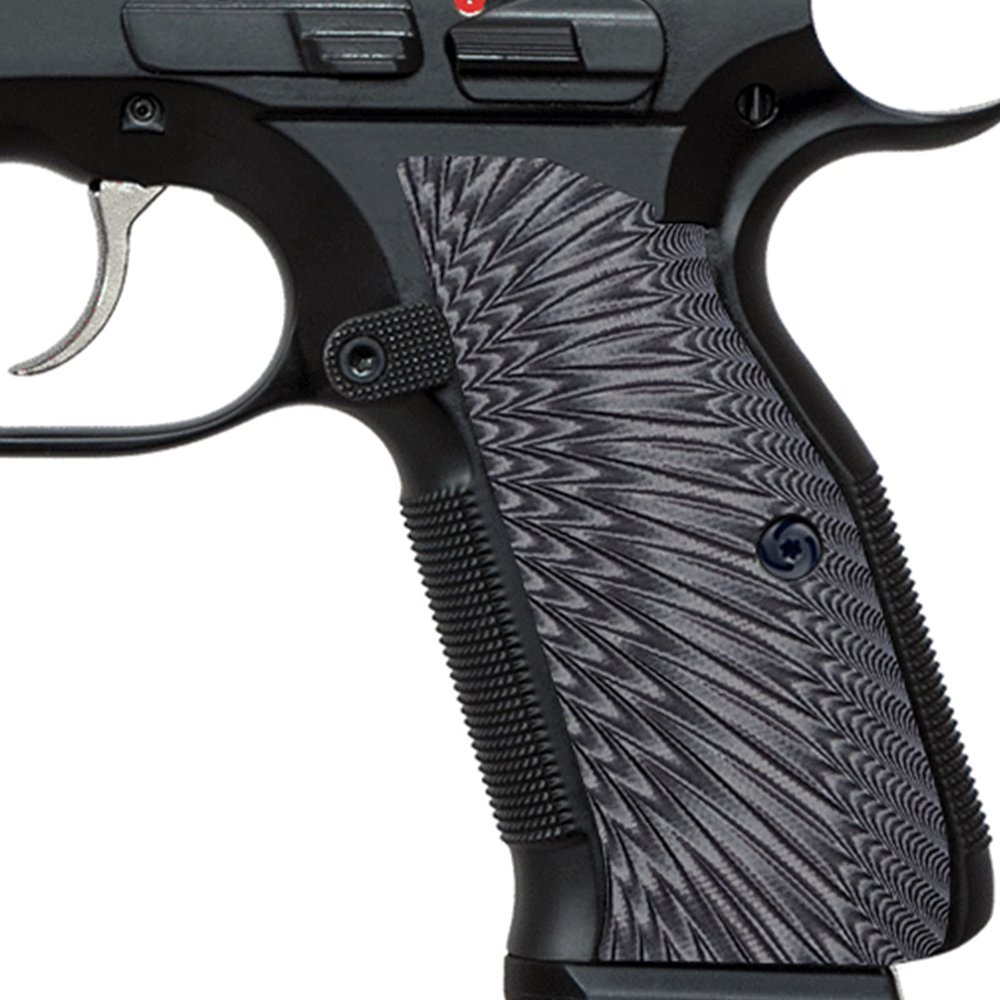 Guuun G10 Grips for CZ Shadow 2 Tactical CZ-75 Slim Palm Sunburst Texture - Gray/Black