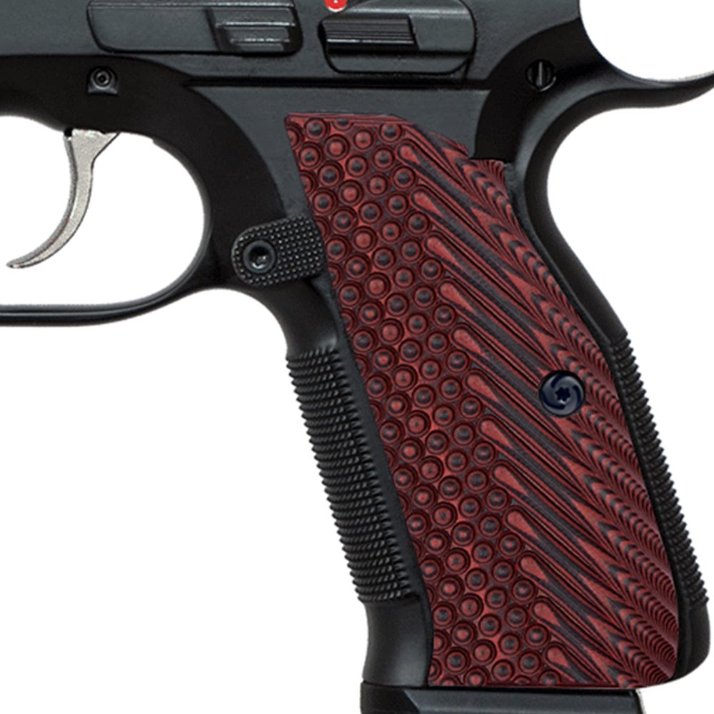 Guuun G10 Grips for CZ Shadow 2 Tactical CZ-75 Slim Palm OPS Tactical Texture - Red/Black