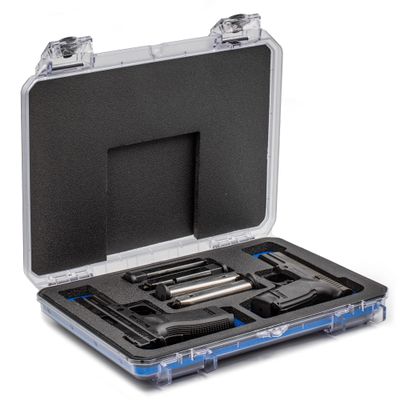 Evergreen 2 Pistol 4 Magazine Locking Discrete Compact Storage Protective Case - Travel Safe/Mil Spec/Waterproof/USA Made - for Pistol/Firearm Storage and Carry (Clear)