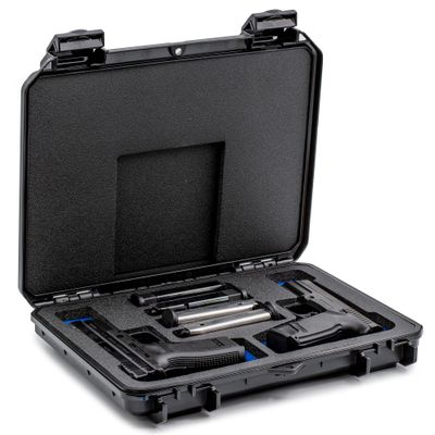 Evergreen 2 Pistol 4 Magazine Locking Discrete Compact Storage Protective Case - Travel Safe/Mil Spec/Waterproof/USA Made - for Pistol/Firearm Storage and Carry (Black)