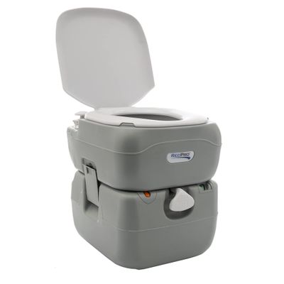 RecPro RV Toilet 5.8 Gallon Portable | Camping Compact Travel Toilet with Level Indicator | 12L Fresh Water Tank | 22L Waste Holding Tank